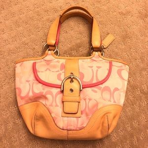 Adorable optic pink Coach tote handbag